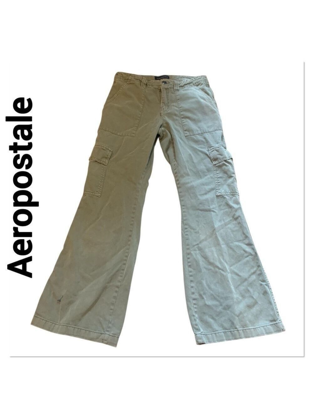 AEROPOSTALE Green Cargo Pants Low Rise Flare leg size 8